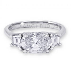 East West Oval Engagement Ring