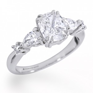 Cushion cut diamond engagement ring